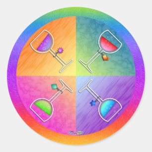 Autocollant rond de vin d'art de bruit