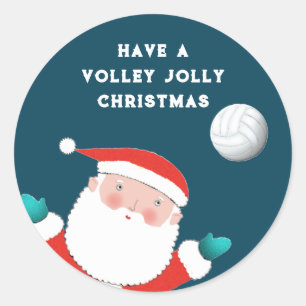 Autocollant rond de Volleyball Christmas Classic