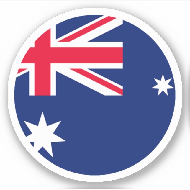 Autocollant rond drapeau australien (Devant)