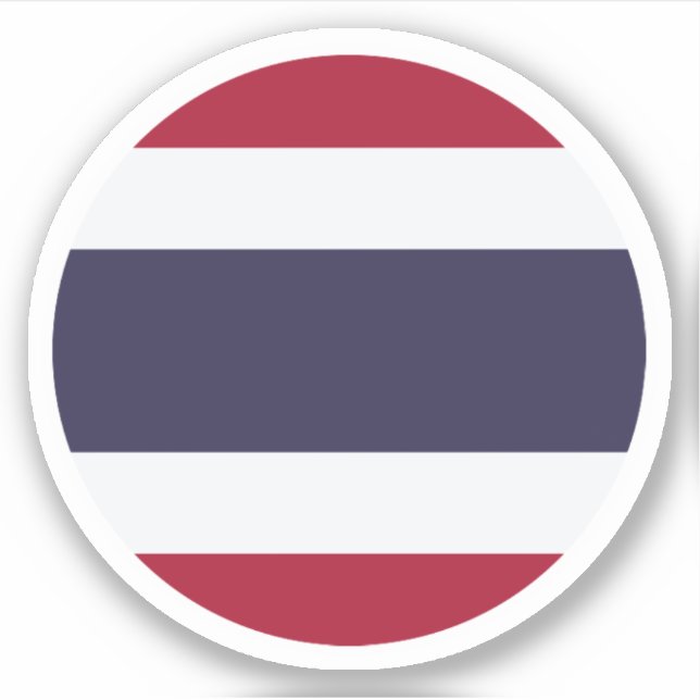 Autocollant Rond Drapeau de Thaïlande (Devant)