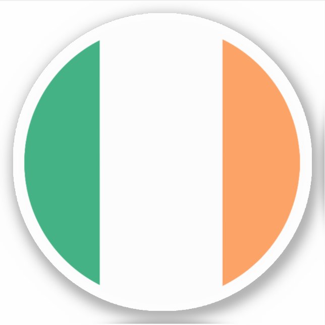 Autocollant rond drapeau d'Irlande (Devant)