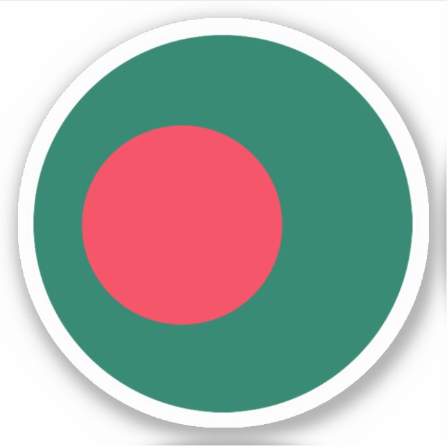 Autocollant rond drapeau du Bangladesh (Devant)