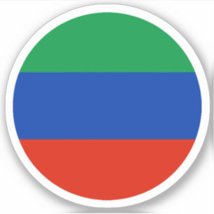 Autocollant rond Drapeau du Daghestan