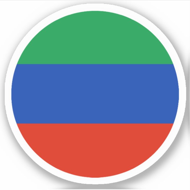 Autocollant rond Drapeau du Daghestan (Devant)