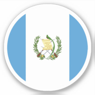 Autocollant rond drapeau du Guatemala