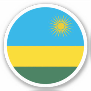 Autocollant Rond Drapeau du Rwanda