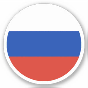 Autocollant Rond Drapeau Russie