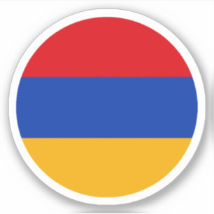 Autocollant rond du drapeau d'Arménie