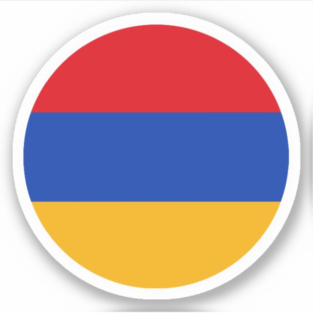 Autocollant rond du drapeau d'Arménie (Devant)