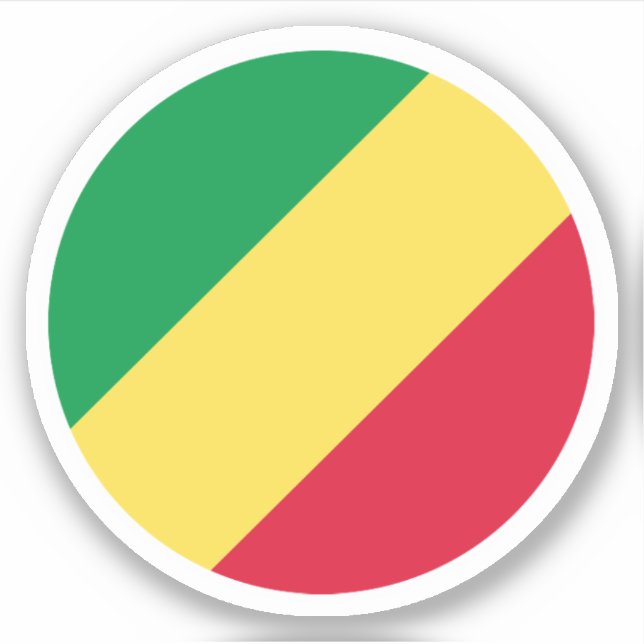 Autocollant rond du drapeau de la République du Co (Devant)