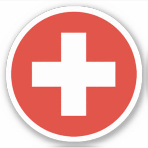 Autocollant rond du drapeau de la Suisse
