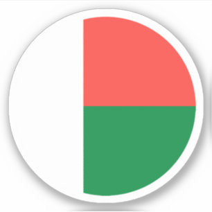 Autocollant Rond du Drapeau de Madagascar