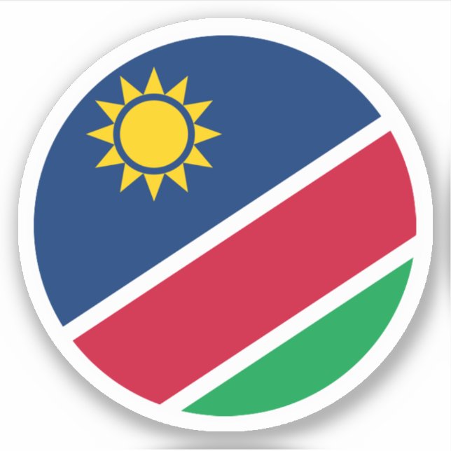 Autocollant Rond du Drapeau de Namibie (Devant)
