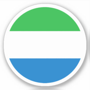 Autocollant Rond du Drapeau de Sierra Leone