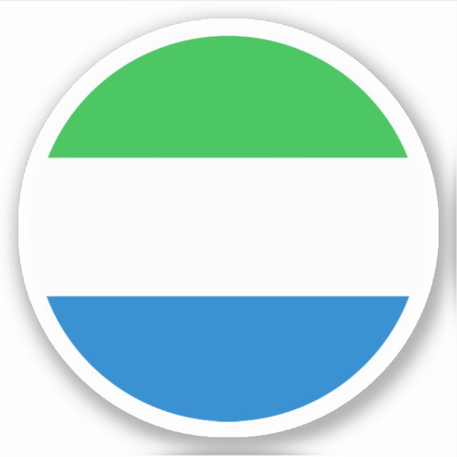 Autocollant Rond du Drapeau de Sierra Leone (Devant)