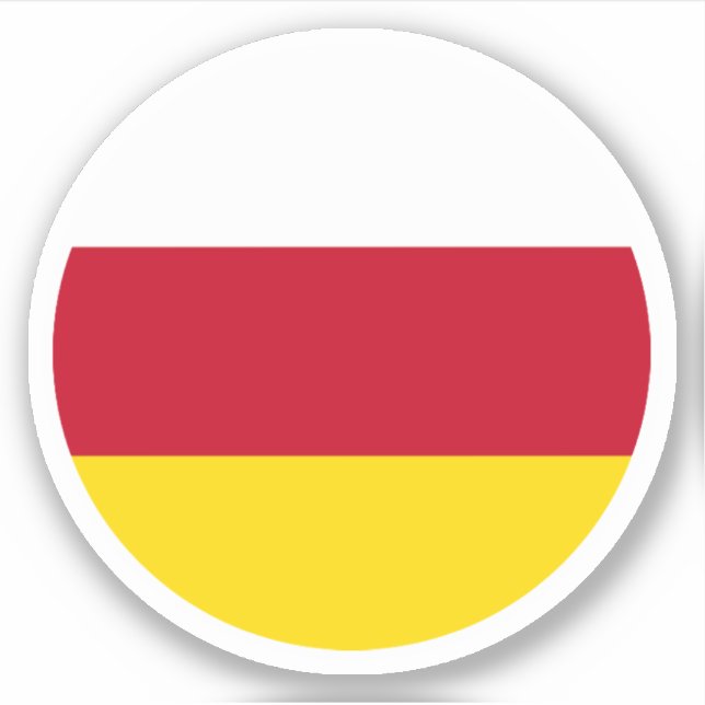 Autocollant Rond du Drapeau d'Ossétie du Sud (Devant)