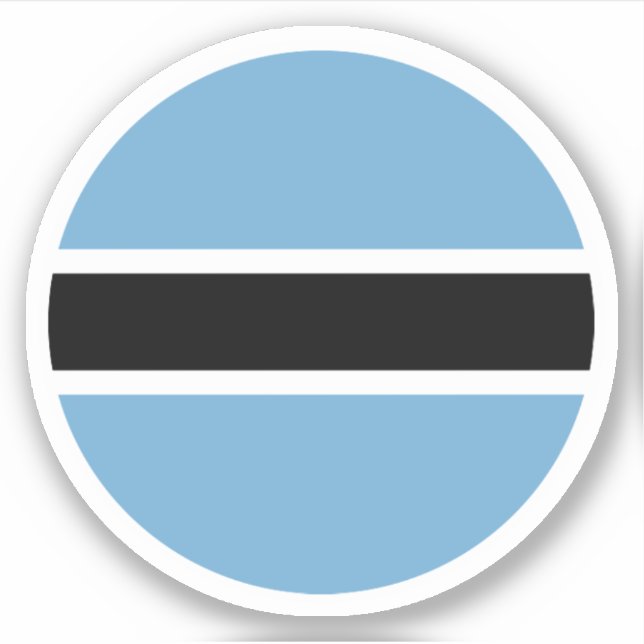 Autocollant Rond du Drapeau du Botswana (Devant)