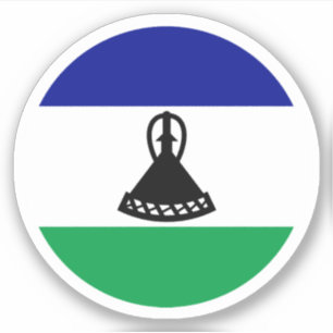 Autocollant rond du drapeau du Lesotho