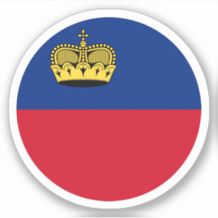 Autocollant rond du drapeau du Liechtenstein