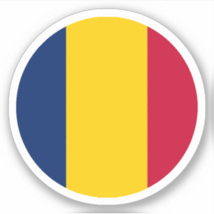 Autocollant rond du drapeau du Tchad