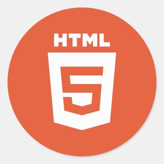 Autocollant rond du logo HTML 5 (Devant)