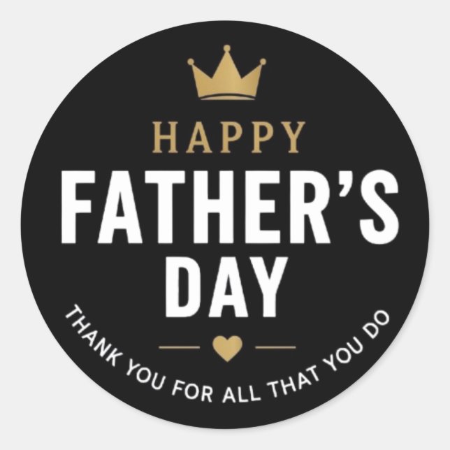 Autocollant Rond Father's Day King Classic (Devant)