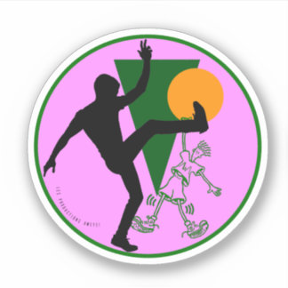 Autocollant rond Fido Dido 80s-90s -logo Aweye