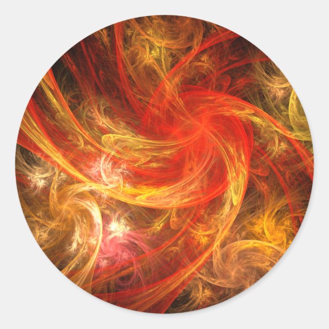 Autocollant rond Firestorm Nova Abstrait Art (Devant)