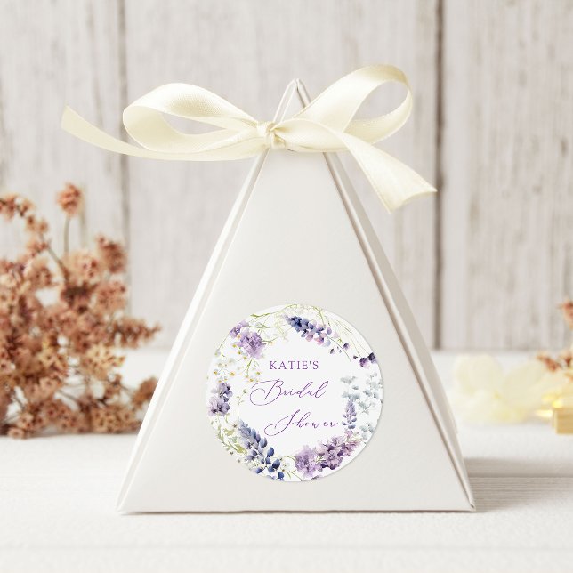 Autocollant rond floral violet + lavande (Créateur téléchargé)