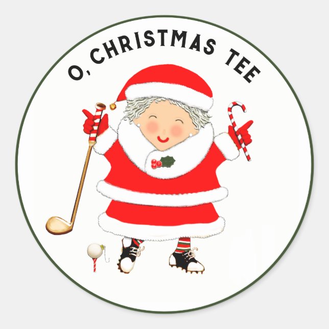 Autocollant rond Golf Christmas Classic (Devant)
