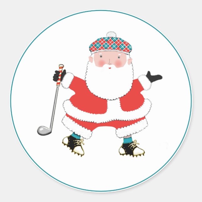 Autocollant rond Golf Christmas Classic (Devant)