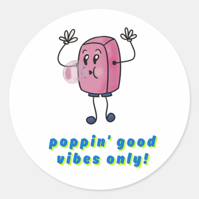 Autocollant rond Good Vibes uniquement (Devant)