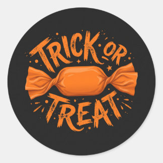 Autocollant rond Halloween pour friandises de Tric