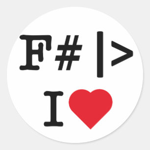 Autocollant rond I Heart F#