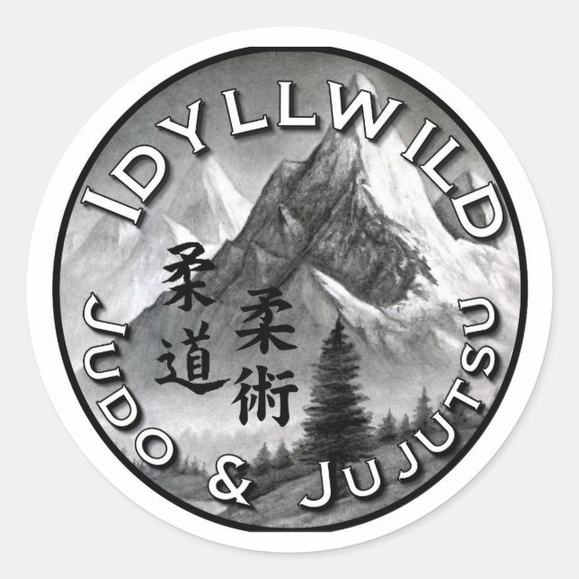 Autocollant rond Idyllwild Judo et Jujutsu (Devant)