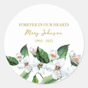 Autocollant rond Jasmine Memorial Funeral Classic