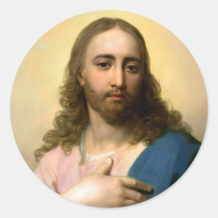 Autocollant rond Jésus-Christ 