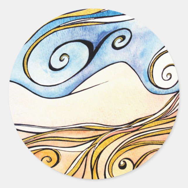 Autocollant rond Lady Ireland (Devant)