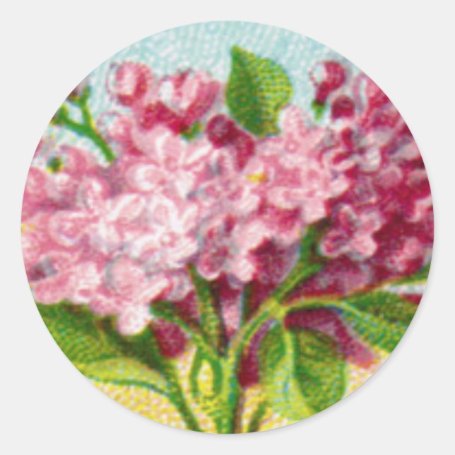 Autocollant rond Lilac français antique (Devant)