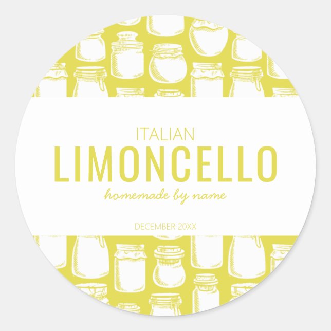 Autocollant rond Limoncello fait maison (Devant)