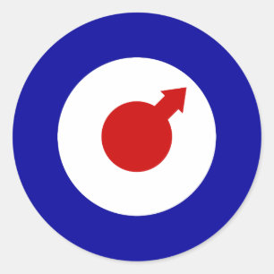 Autocollant rond mâle