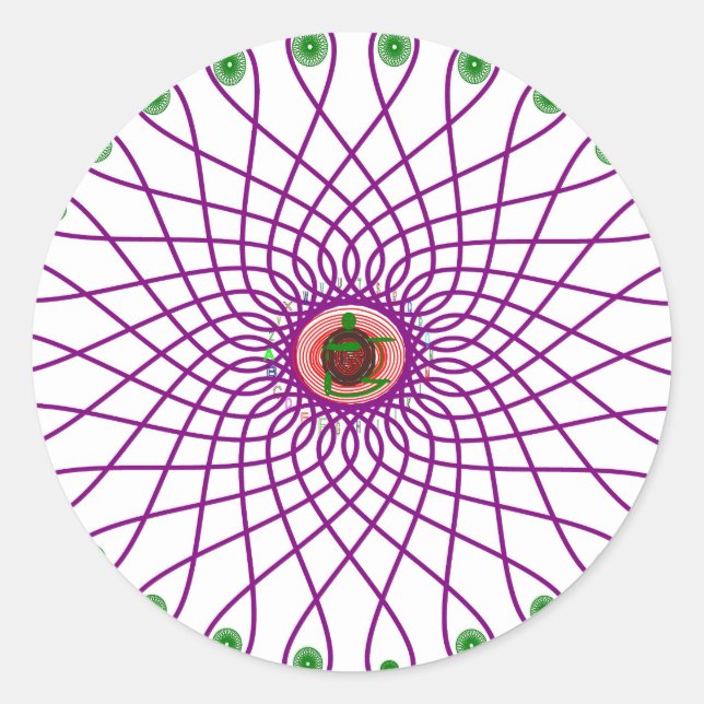 Autocollant Rond Mandala Géométrique Abstrait (Devant)