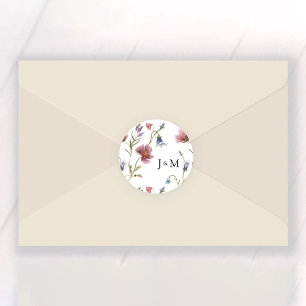 Autocollant rond Mariage classique