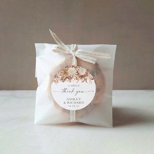 Autocollant rond Mariage classique Rustique