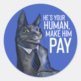 Autocollant rond Meow Meow Puffytail