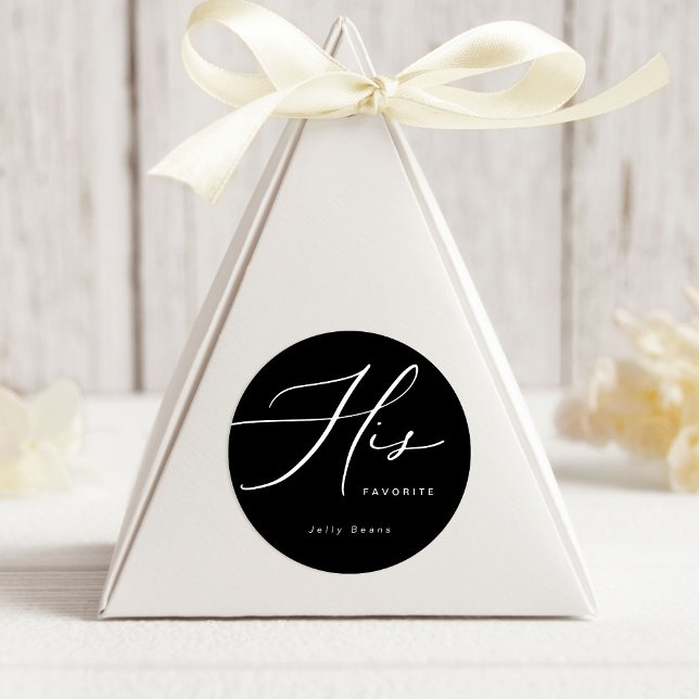 Autocollant rond minimaliste moderne son préféré (Créateur téléchargé)