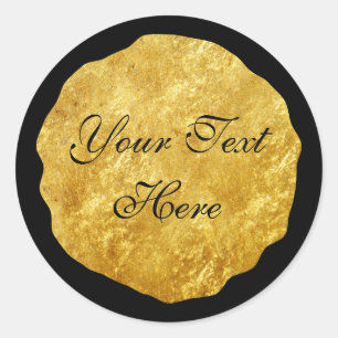 Autocollant rond moderne Gold Foil personnalisable