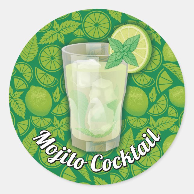 Autocollant rond Mojito Classique (Devant)