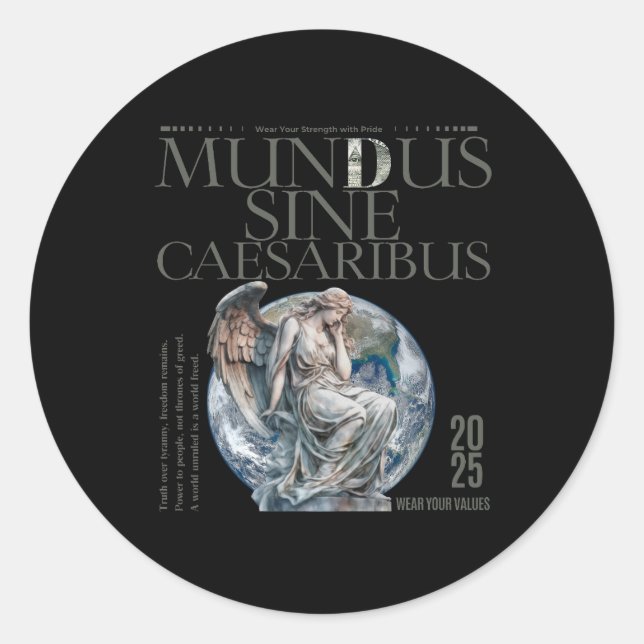 Autocollant rond Mundus Sine Caesaribus (Devant)