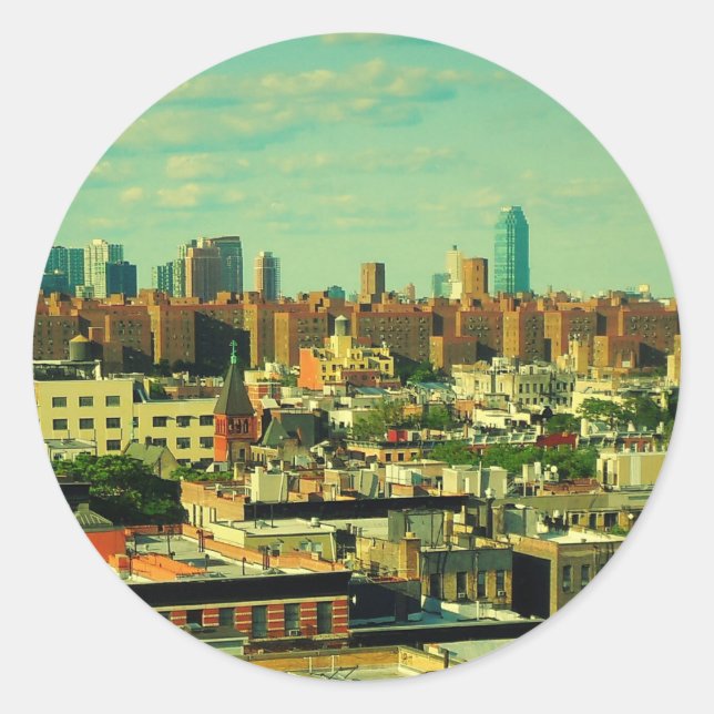 Autocollant rond NYC Skyline (Devant)